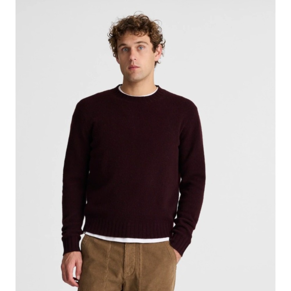 Madewell Mens 100% Merino Wool Crewneck Sweater Burgundy Plum Medium NWT